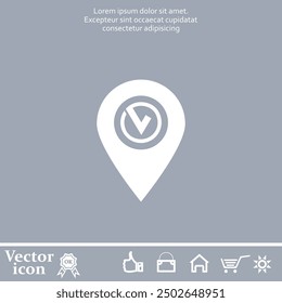 Vector icon of white color on a gray background
