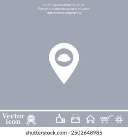 Icono de Vector de color blanco sobre un fondo gris