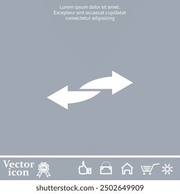 Icono de Vector de color blanco sobre un fondo gris