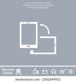 Vector icon of white color on a gray background