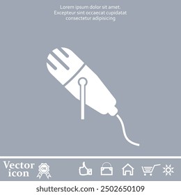 Vector icon of white color on a gray background