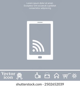 Vector icon of white color on a gray background