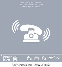 Vector icon of white color on a gray background