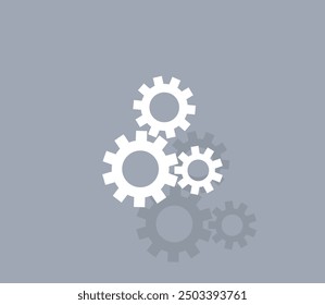 Vector icon of white color with shadow on gray background