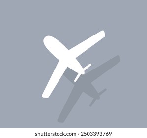 Vector icon of white color with shadow on gray background