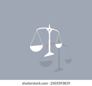 Vector icon of white color with shadow on gray background
