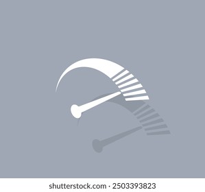 Vector icon of white color with shadow on gray background
