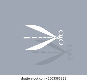 Vector icon of white color with shadow on gray background