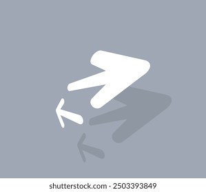 Vector icon of white color with shadow on gray background