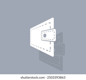 Vector icon of white color with shadow on gray background