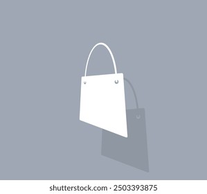 Vector icon of white color with shadow on gray background
