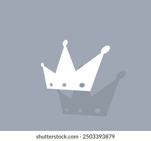 Vector icon of white color with shadow on gray background
