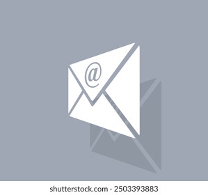 Vector icon of white color with shadow on gray background