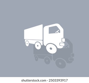 Vector icon of white color with shadow on gray background