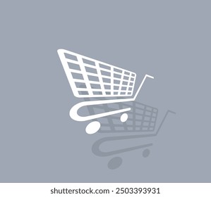 Vector icon of white color with shadow on gray background