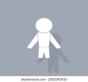 Icono de Vector de color blanco con sombra sobre fondo gris