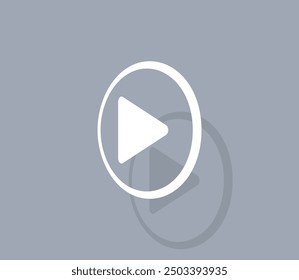Icono de Vector de color blanco con sombra sobre fondo gris