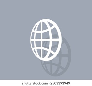 Vektorsymbol von weißer Farbe mit Schatten auf grauem Hintergrund