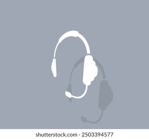 Vector icon of white color with shadow on gray background