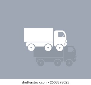 Vector icon of white color with shadow on gray background