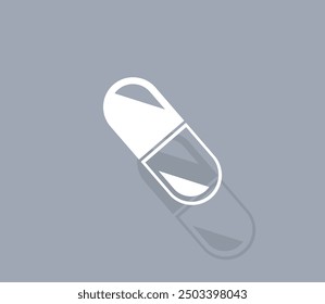 Vector icon of white color with shadow on gray background