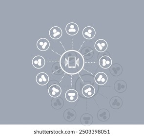 Vector icon of white color with shadow on gray background