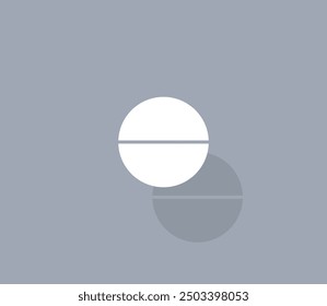 Vector icon of white color with shadow on gray background