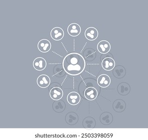 Icono de Vector de color blanco con sombra sobre fondo gris