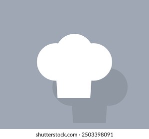 Vector icon of white color with shadow on gray background