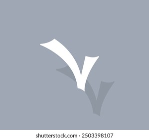 Vector icon of white color with shadow on gray background