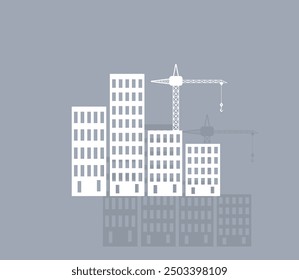 Vector icon of white color with shadow on gray background