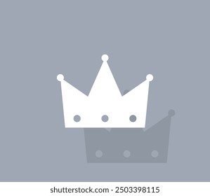 Vector icon of white color with shadow on gray background