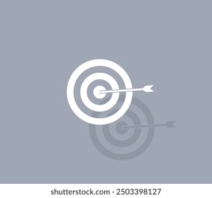 Vector icon of white color with shadow on gray background