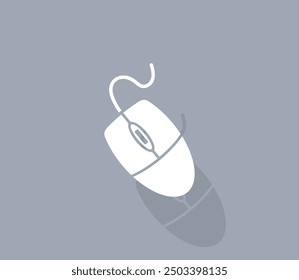 Vector icon of white color with shadow on gray background