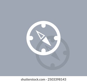 Vector icon of white color with shadow on gray background