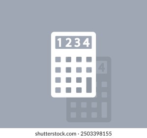 Icono de Vector de color blanco con sombra sobre fondo gris