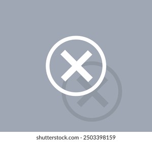 Vector icon of white color with shadow on gray background