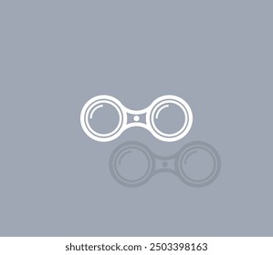Icono de Vector de color blanco con sombra sobre fondo gris