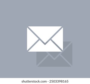 Icono de Vector de color blanco con sombra sobre fondo gris