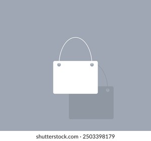 Vector icon of white color with shadow on gray background