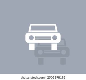 Vector icon of white color with shadow on gray background
