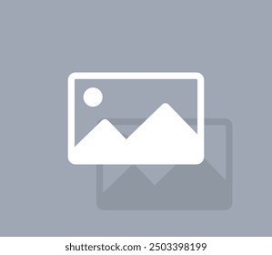 Vector icon of white color with shadow on gray background