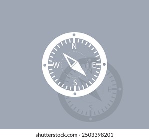 Icono de Vector de color blanco con sombra sobre fondo gris