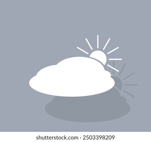 Icono de Vector de color blanco con sombra sobre fondo gris