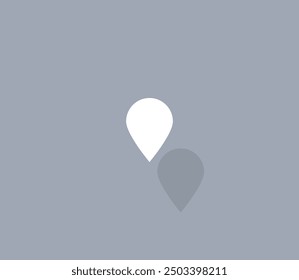 Vector icon of white color with shadow on gray background