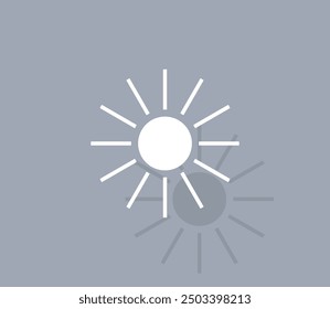 Vector icon of white color with shadow on gray background