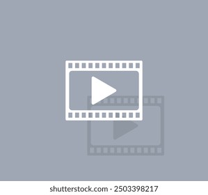Vector icon of white color with shadow on gray background