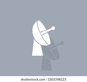 Vector icon of white color with shadow on gray background