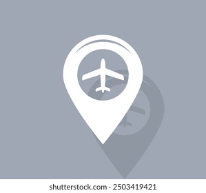 Vector icon of white color with shadow on gray background