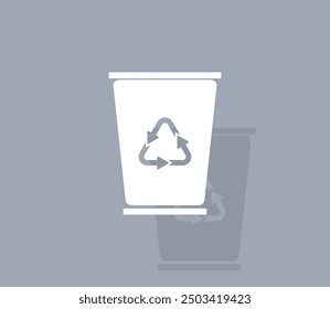 Vector icon of white color with shadow on gray background